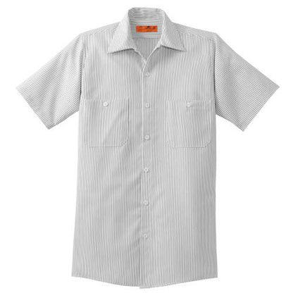 Custom Embroidered Red Kap® Short Sleeve Striped Industrial Work Shirt - CS20