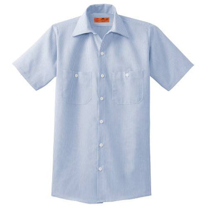 Custom Embroidered Red Kap® Short Sleeve Striped Industrial Work Shirt - CS20