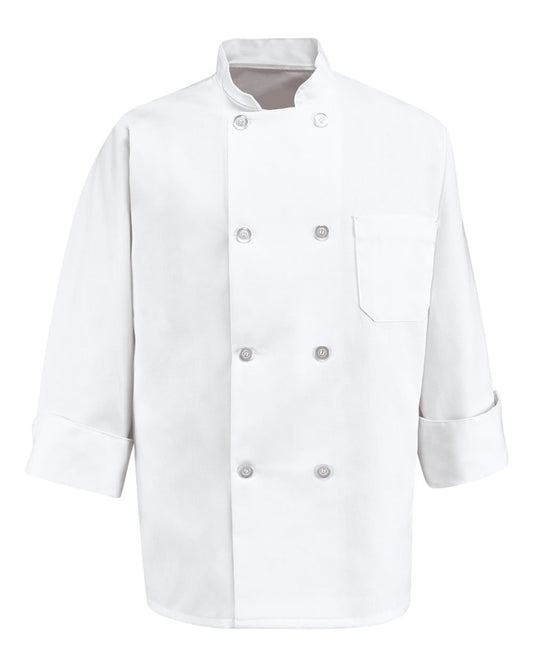 Custom Embroidered Chef Designs - Eight Pearl Button Chef Coat