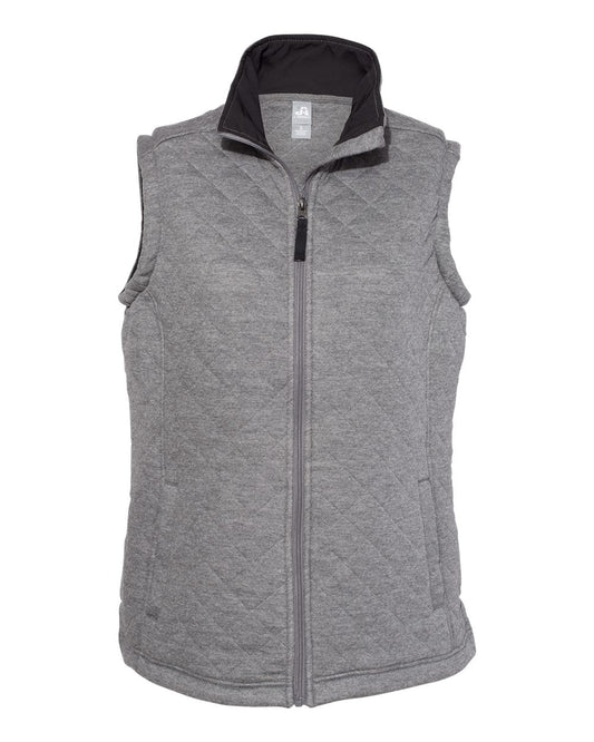 Custom Embroidered J. America - Women’s Quilted Full-Zip Vest