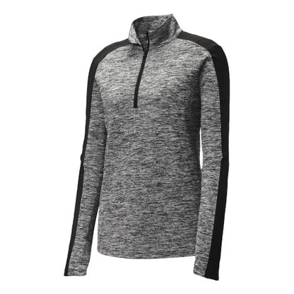 Custom Embroidered Sport-Tek® Ladies PosiCharge® Electric Heather Colorblock 1/4-Zip Pullover - LST397