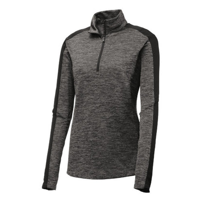 Custom Embroidered Sport-Tek® Ladies PosiCharge® Electric Heather Colorblock 1/4-Zip Pullover - LST397