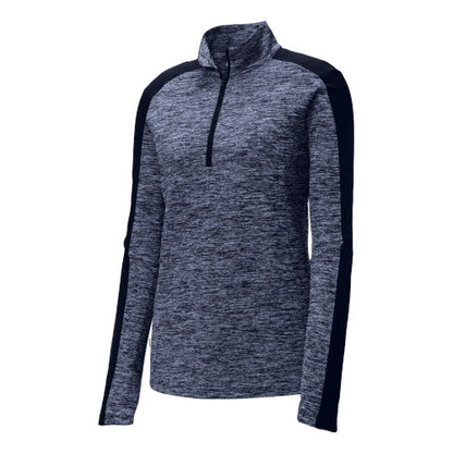 Custom Embroidered Sport-Tek® Ladies PosiCharge® Electric Heather Colorblock 1/4-Zip Pullover - LST397