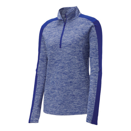 Custom Embroidered Sport-Tek® Ladies PosiCharge® Electric Heather Colorblock 1/4-Zip Pullover - LST397