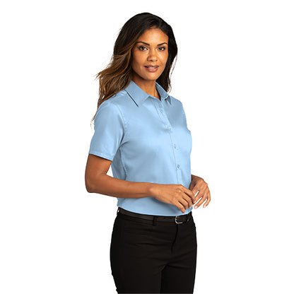 Custom Embroidered Port Authority® Ladies Short Sleeve SuperPro React ™ Twill Shirt - LW809
