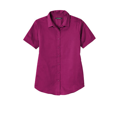 Custom Embroidered Port Authority® Ladies Short Sleeve SuperPro React ™ Twill Shirt - LW809