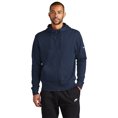 Custom Embroidered Nike Club Fleece Sleeve Swoosh Full-Zip Hoodie - NKDR1513
