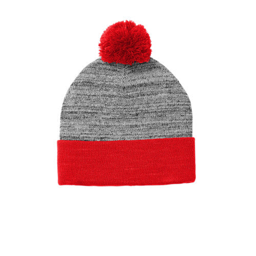 Custom Embroidered Sport-Tek ® Heather Pom Pom Beanie - STC41