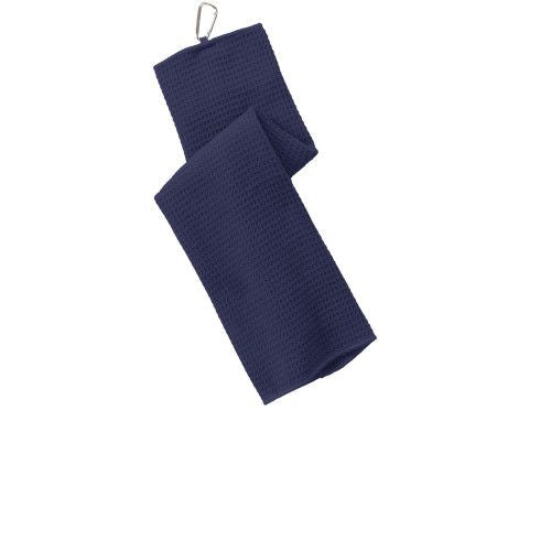 Custom Embroidered Port Authority® Waffle Microfiber Golf Towel - TW60