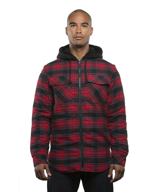 Custom Embroidered Burnside Men's Hooded Flannel Jacket - B8620