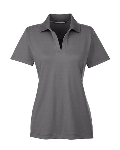 Custom Embroidered Devon & Jones CrownLux Performance™ Ladies' Plaited Polo - DG20W
