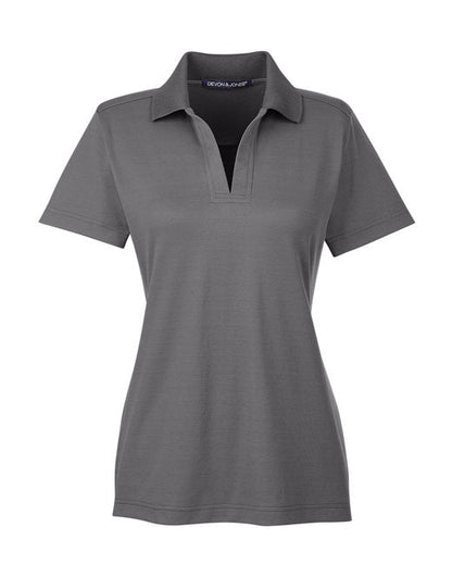 Custom Embroidered Devon & Jones CrownLux Performance™ Ladies' Plaited Polo - Plus Sizes - DG20W