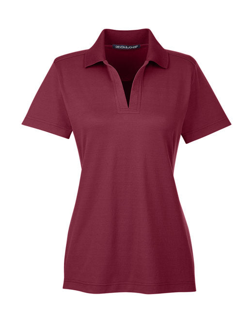 Custom Embroidered Devon & Jones CrownLux Performance™ Ladies' Plaited Polo - Plus Sizes - DG20W