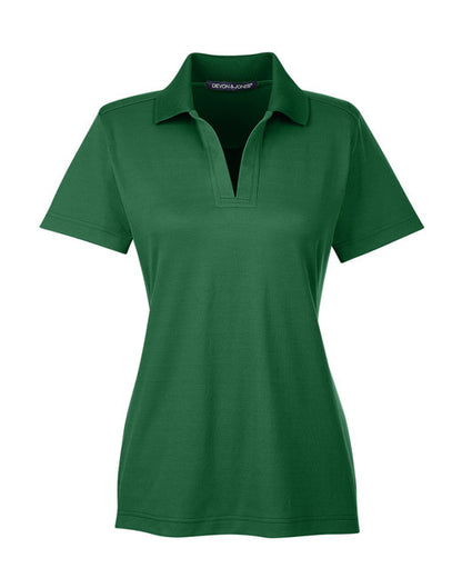 Custom Embroidered Devon & Jones CrownLux Performance™ Ladies' Plaited Polo - DG20W