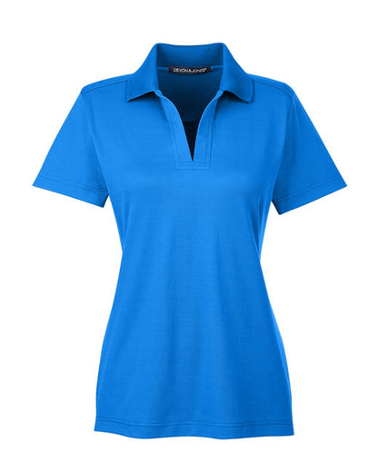 Custom Embroidered Devon & Jones CrownLux Performance™ Ladies' Plaited Polo - DG20W