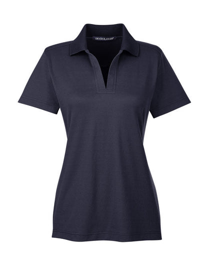 Custom Embroidered Devon & Jones CrownLux Performance™ Ladies' Plaited Polo - Plus Sizes - DG20W