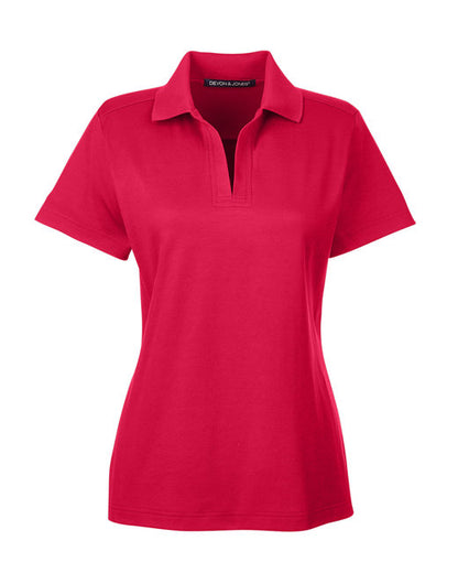 Custom Embroidered Devon & Jones CrownLux Performance™ Ladies' Plaited Polo - DG20W