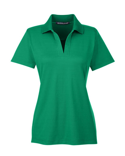 Custom Embroidered Devon & Jones CrownLux Performance™ Ladies' Plaited Polo - DG20W