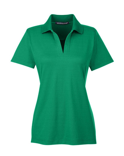 Custom Embroidered Devon & Jones CrownLux Performance™ Ladies' Plaited Polo - Plus Sizes - DG20W