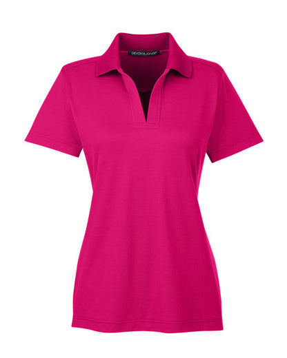 Custom Embroidered Devon & Jones CrownLux Performance™ Ladies' Plaited Polo - DG20W