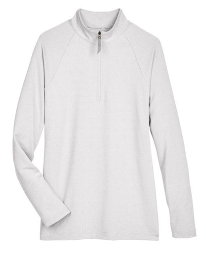 Custom Embroidered Devon & Jones CrownLux Performance™ Ladies' Clubhouse Micro-Stripe Quarter-Zip - DG480W
