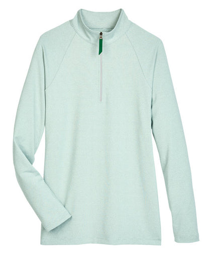 Custom Embroidered Devon & Jones CrownLux Performance™ Ladies' Clubhouse Micro-Stripe Quarter-Zip - DG480W