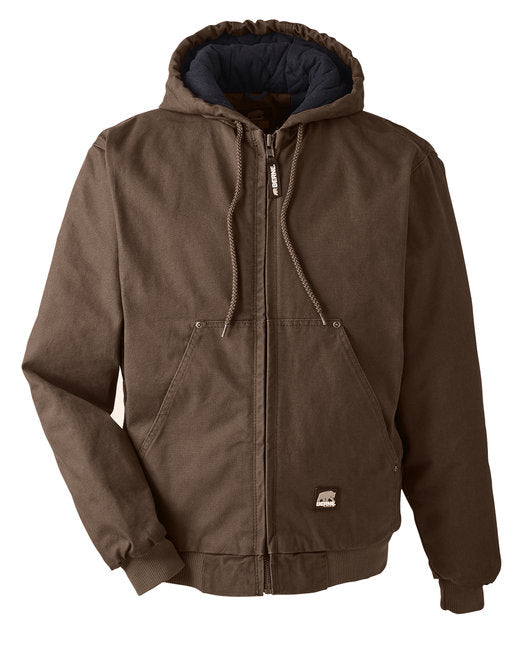 Custom Embroidered Berne Highland Washed Cotton Duck Hooded Jacket - HJ375