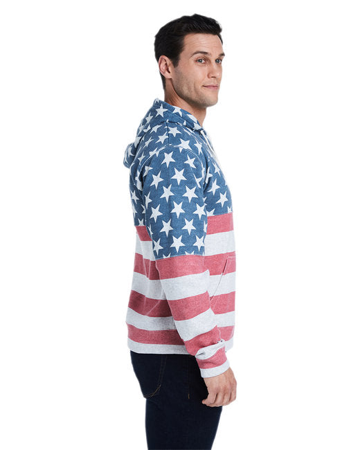 Custom Embroidered J America Adult Triblend Pullover Fleece Hooded Sweatshirt - JA8871